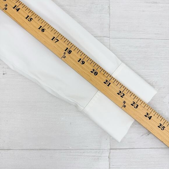 Lafayette 148 White Stretch Cotton Button Up Shirt Size 4 Preppy Long Sleeves - Picture 13 of 16